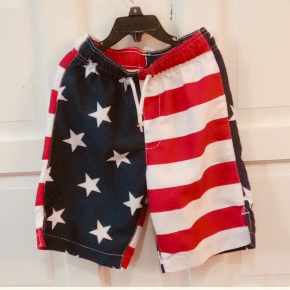 children’s Place Sport Boy's Swim Trunks Red, White and Blue